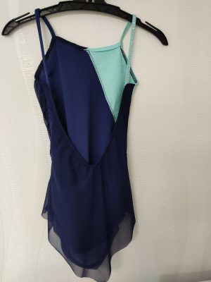 Costume de patinage artistique marine et vert d'eau - 10 ans – Image 4