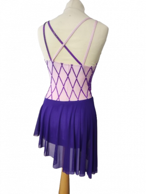 Costume de patinage artistique rose et violet – 36