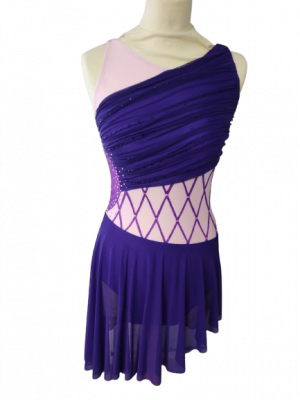 Costume de patinage artistique rose et violet – 36
